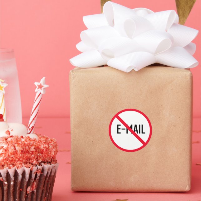 Aucun panneau rouge de courriel | Stickers ronds c (Fête)