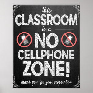 Aucun téléphone portable autorisé Poster en classe