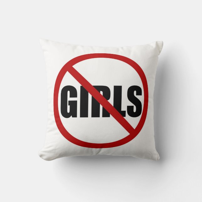 Aucune fille autorisée Coussin de typographie des  (Recto)