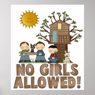 Aucune fille autorisée Poster de la maison d'arbre