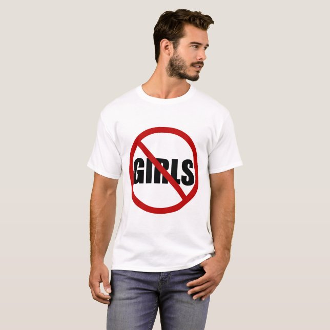 Aucune Fille Autorisée Signe Typographie Tshirt (Devant entier)