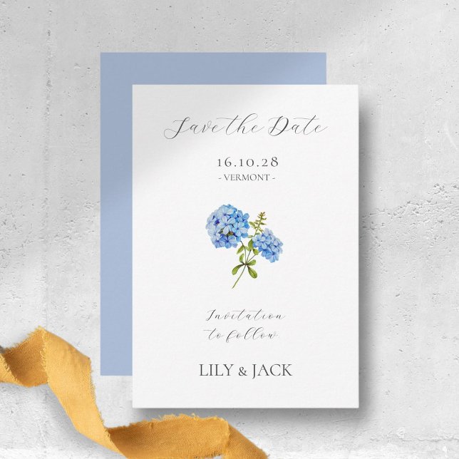 Aucune Photo Blue Hydrangea Enregistrer La Carte D (Créateur téléchargé)