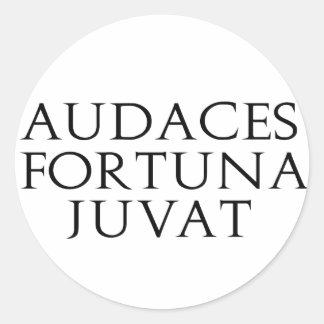 Audaces Fortuna Juvat Classic Round Sticker
