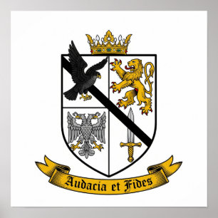 Audacia et Fides Heraldic Coat of Arms Poster
