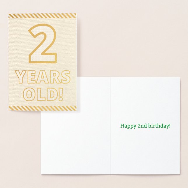 Audacieuse, Pelle d'or "2 ans !" Carte d'anniversa (Affichage)