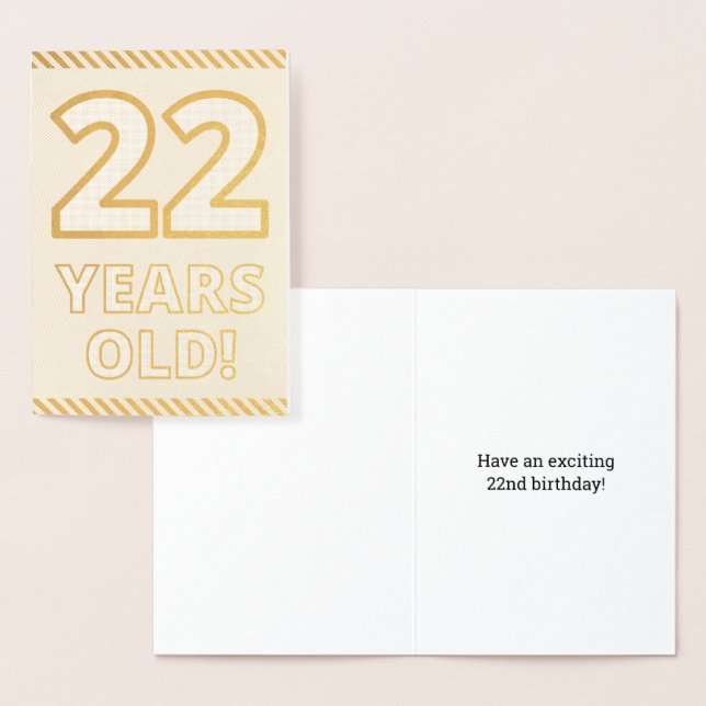 Audacieux, Huile D'Or "22 ANS !" Carte d'anniversa (Affichage)