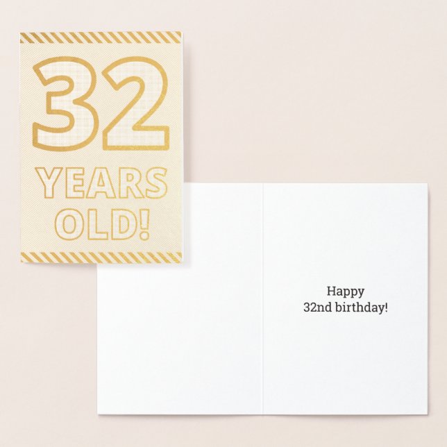 Audacieux, Huile D'Or "32 ANS !" Carte d'anniversa (Affichage)