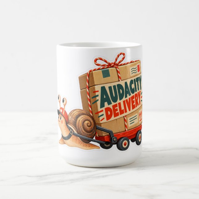 Audacity Delivery Funny Snail Coffee Mug (Center)