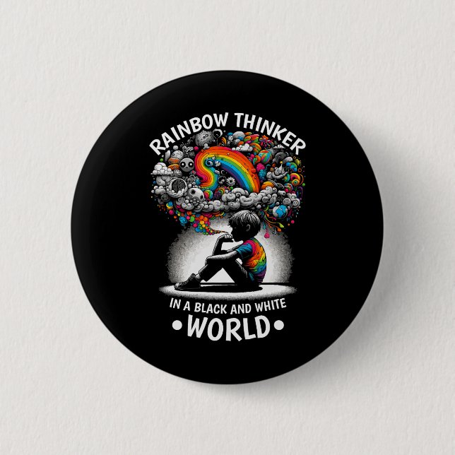 Audhd Autism Adhd Autistic Spectrum Neurodiversity 2 Inch Round Button (Front)