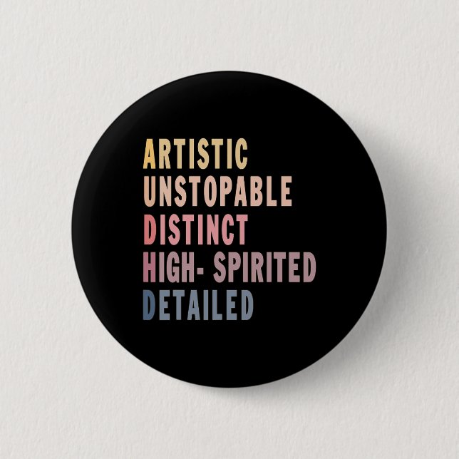Audhd Autism Adhd Autistic Spectrum Neurodiversity 2 Inch Round Button (Front)