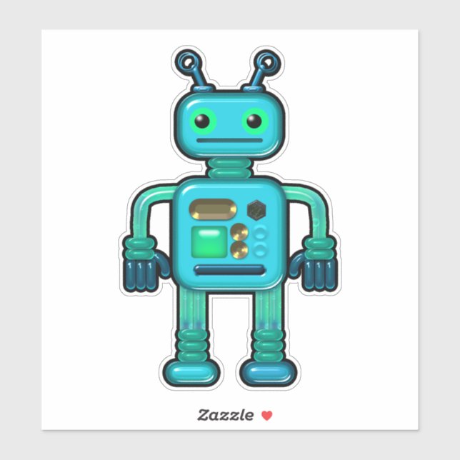 Audie the Aqua Robot Whimsical (Sheet)