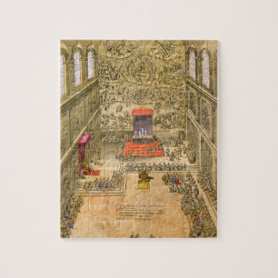 Audience Chapel at the Vatican (colour engraving) Jigsaw Puzzle
