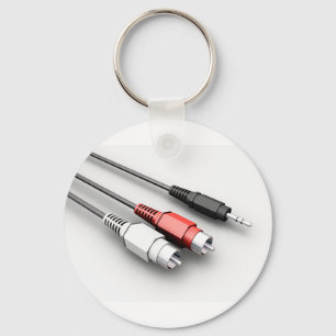 Audio Cables Vintage Tech  Keychain