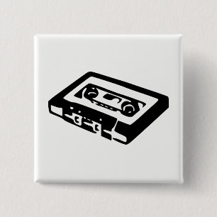 Audio Cassette 2 Inch Square Button