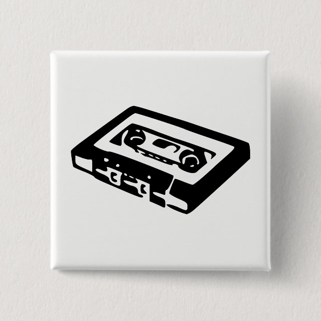 Audio Cassette 2 Inch Square Button (Front)