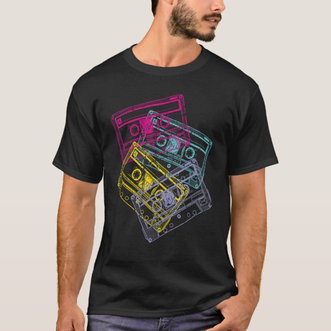 Audio Cassette 80s 80s Party Costume 4 T-Shirt (Front)