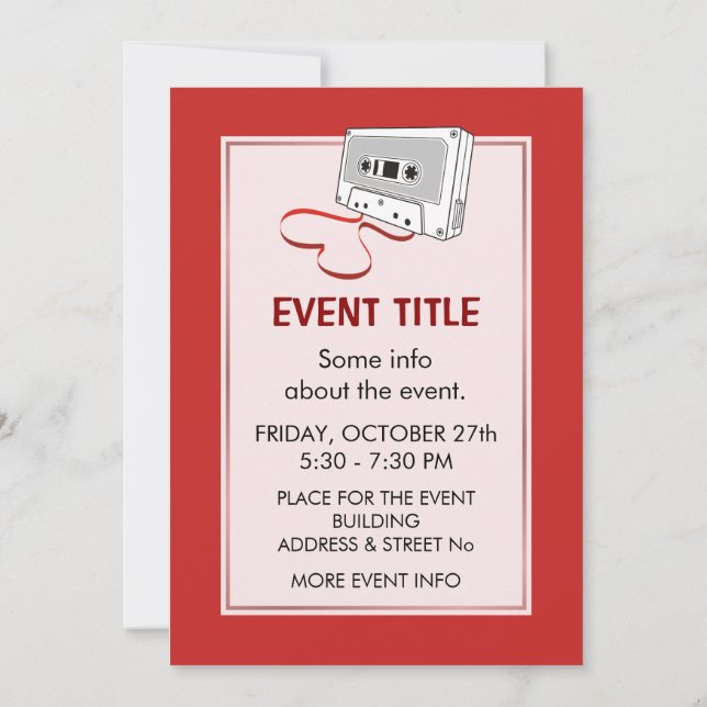 Audio Cassette Invitation (Back)