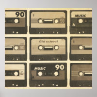 Audio Cassette, Retro Poster Hip-Hop.