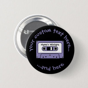 Audio Cassette Tape 2 Inch Round Button