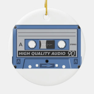 Audio Cassette vintage recording mix tape, retro Ceramic Ornament