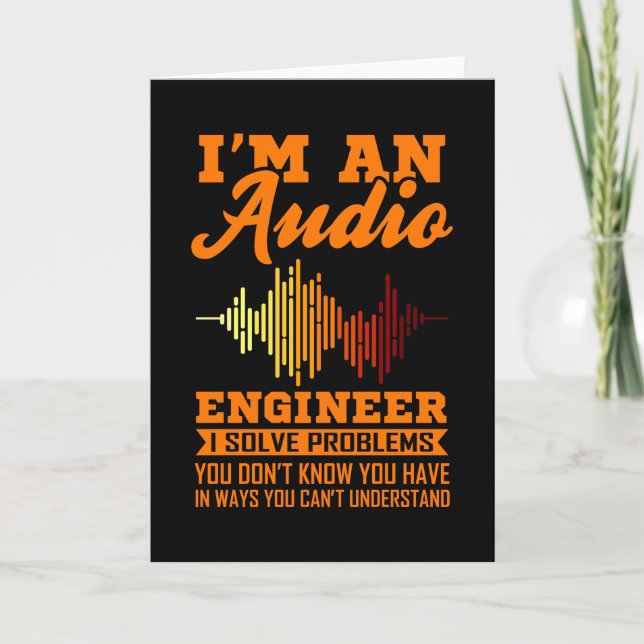 Audio Engineer Funny Engineering Graduation Degree Card (Front)