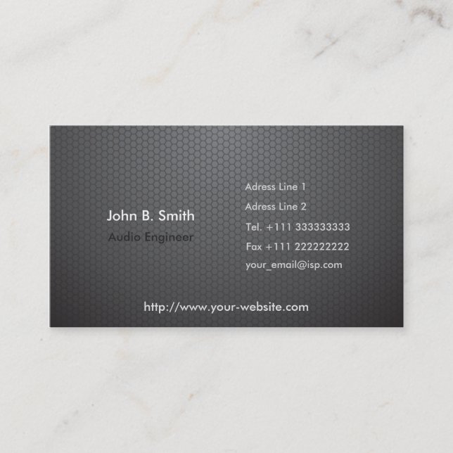Audio Engineer Personal Business Card (Front)
