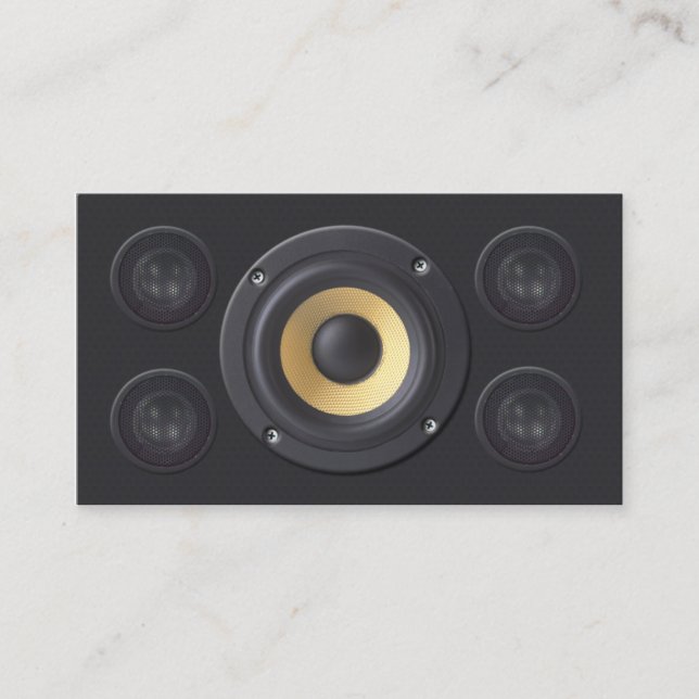 Audio Engineer Post Production Loud Speakers Business Card (Front)