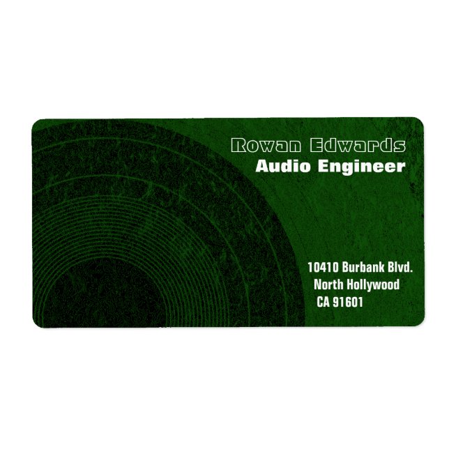 Audio Engineer Shipping Label (Front)