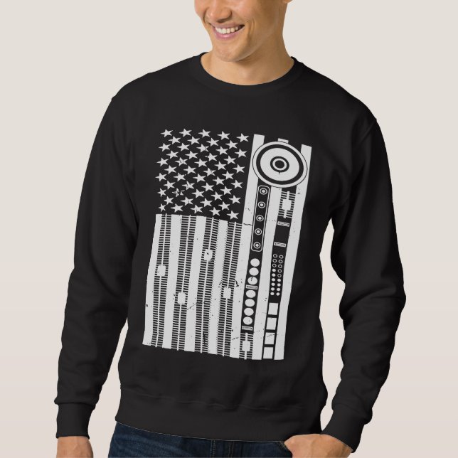 Audio Engineer US Flag Sound Engineer Audio Engine Sweatshirt (Front)