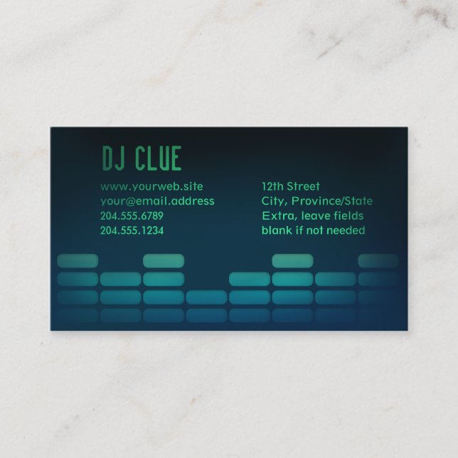 Audio EQ / Mixer / DJ Business Card (Front)