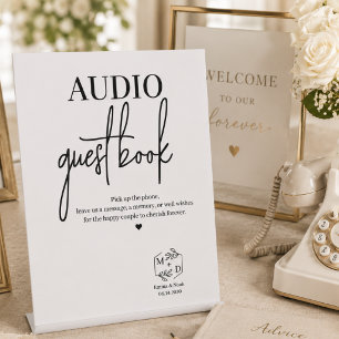 Audio Guest Book Wedding Party Pedestal Sign