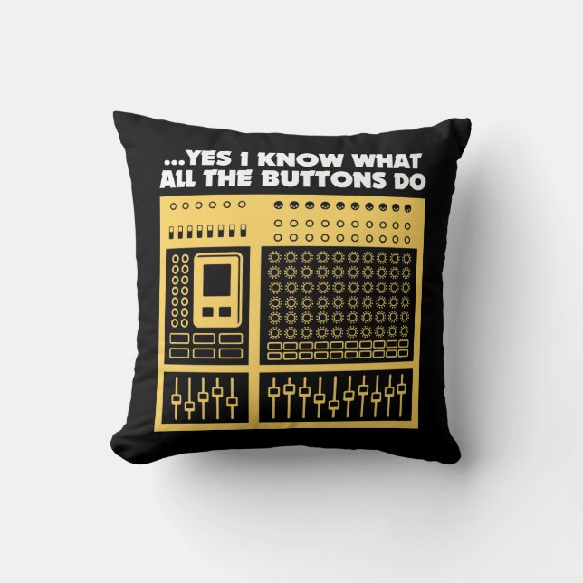 Audio Sound Engineer - Music DJ Turntable Throw Pillow (Front)