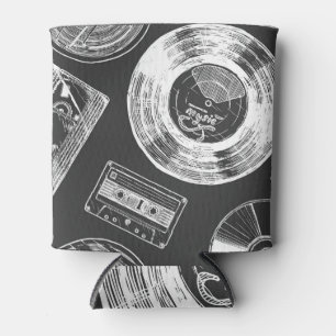 Audio-video carriers: diverse seamless pattern. can cooler