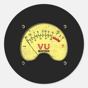 Audio Vu Metre Recording Engineers Classic Round Sticker