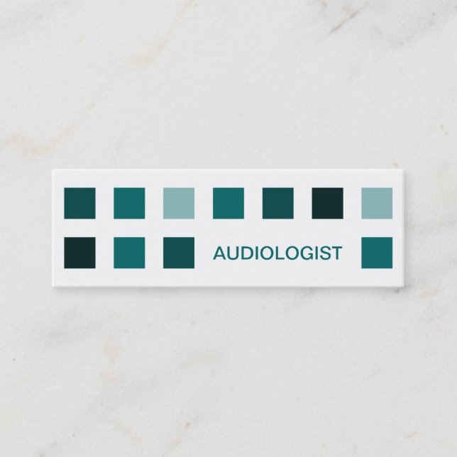 AUDIOLOGIST (mod squares) Mini Business Card (Front)