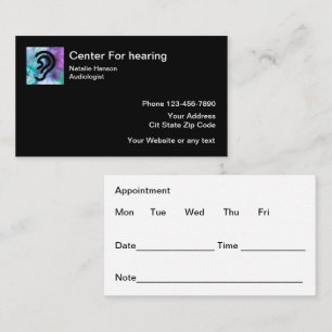 Audiologiste Clinique d'audition Cartes de rendez-