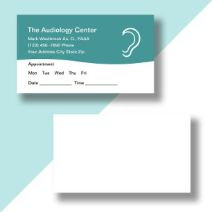 Audiology Patient Appointment Business Cards