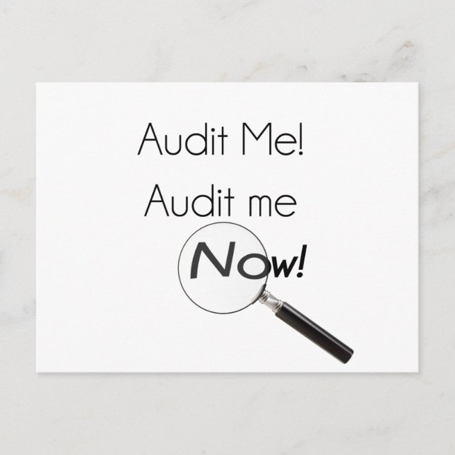 Audit me! postcard (Front)