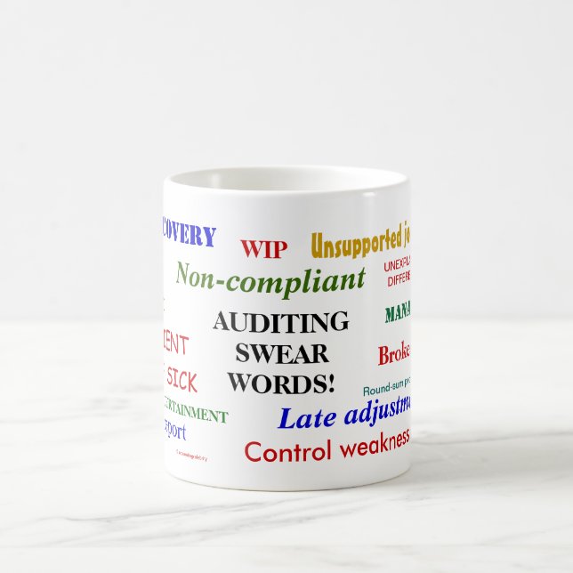 Auditing Swear Words Cruel Funny Auditor Gift Joke Coffee Mug (Center)