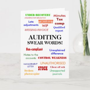 Auditor Auditing Swear Words Joke Birthday Card