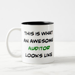 auditor, awesome Two-Tone coffee mug