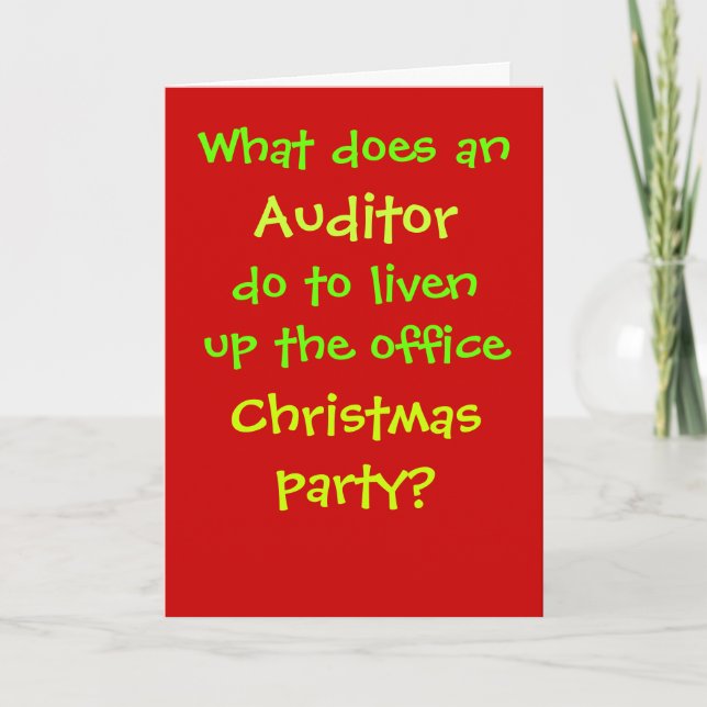 Auditor Christmas Joke - Cruel but Funny Holiday Card (Front)