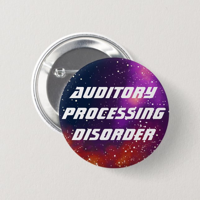 Auditory Processing Customizable Galaxy Identity 2 Inch Round Button (Front & Back)