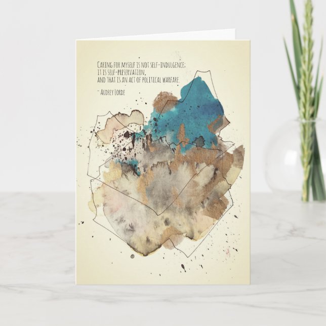 Audre Lorde Self-Care Quote Blank Card (Front)