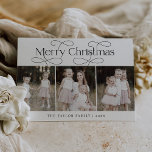 AUDREY Black Modern Family Photo Vintage Christmas Holiday Card<br><div class="desc">AUDREY Black Modern Family Photo Vintage Christmas Holiday Card.
Personalize the front of the card with a photo, your family name and the year. Personalize the back with an optional holiday greeting or family news, and your family name.</div>