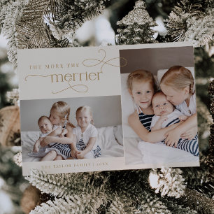 AUDREY Gold Cute Christmas Card Faire-part de nais