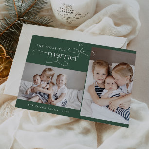 AUDREY Green Christmas Card Birth Announcement