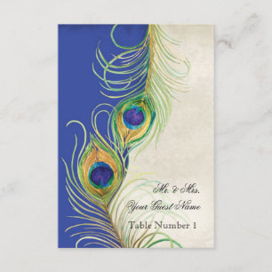 Audrey Jeanne Peacock Feather Blue Damask Invite