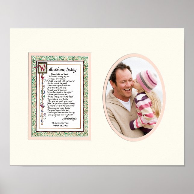 Audrey Jeanne's Walk With me Daddy Pink Girl Photo Poster (Front)