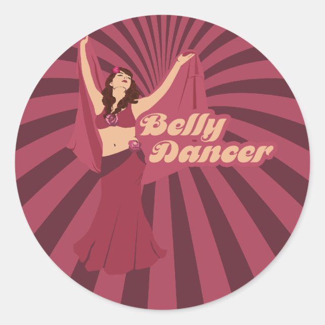 Audrey Love Belly Dancer Classic Round Sticker (Front)